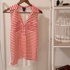 Rue 21 pink and white striped top